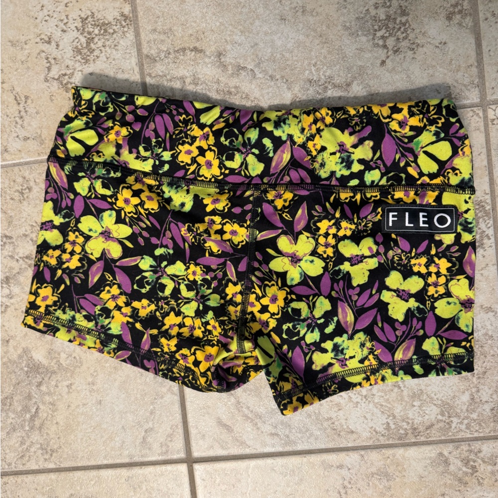 Fleo Yellow and Purple Floral Shorts